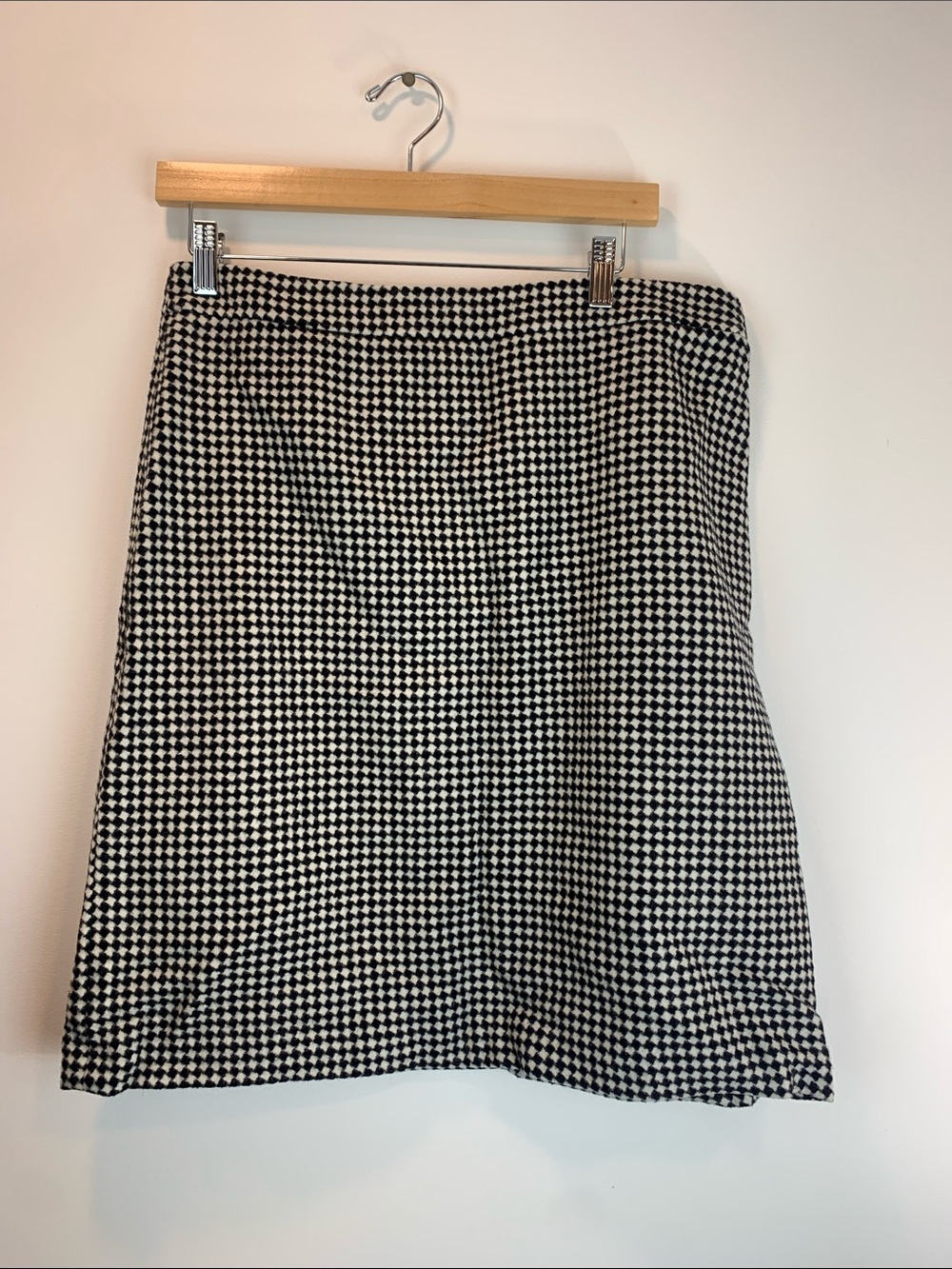 Talbots houndstooth skirt sz 10 wool blend preppy fall academia career business